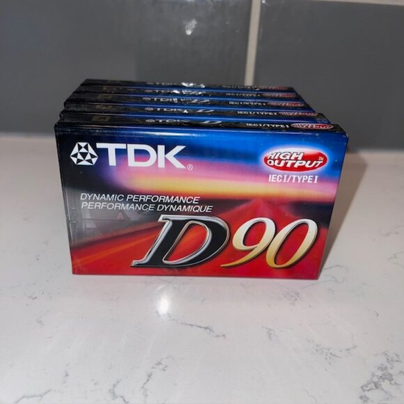 TDK D90 90 min Audio Cassette Tape IECI / Type I High Output New Sealed Lot of 5 - Picture 2 of 4